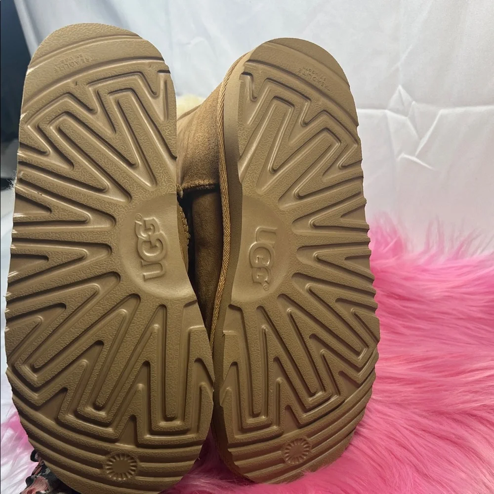 UGG Tan Shearling Buttoned Boots